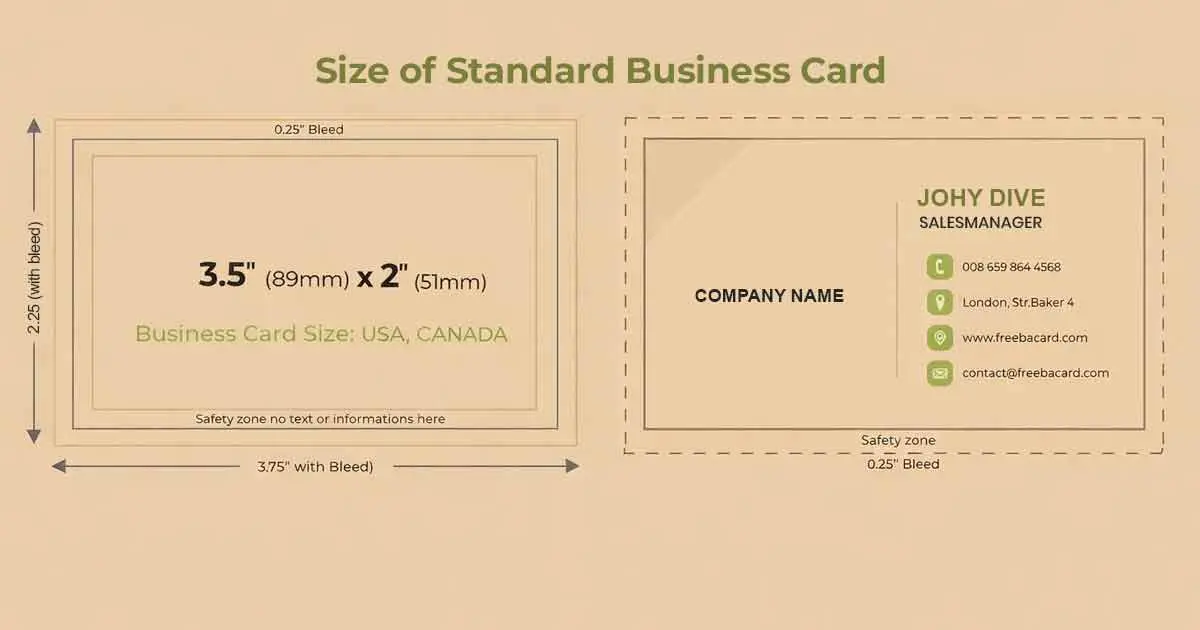 Size of Standard Business Card